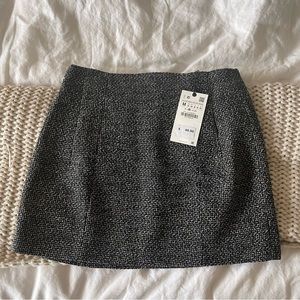 NWT ZARA Flared Tweed Mini Skirt
